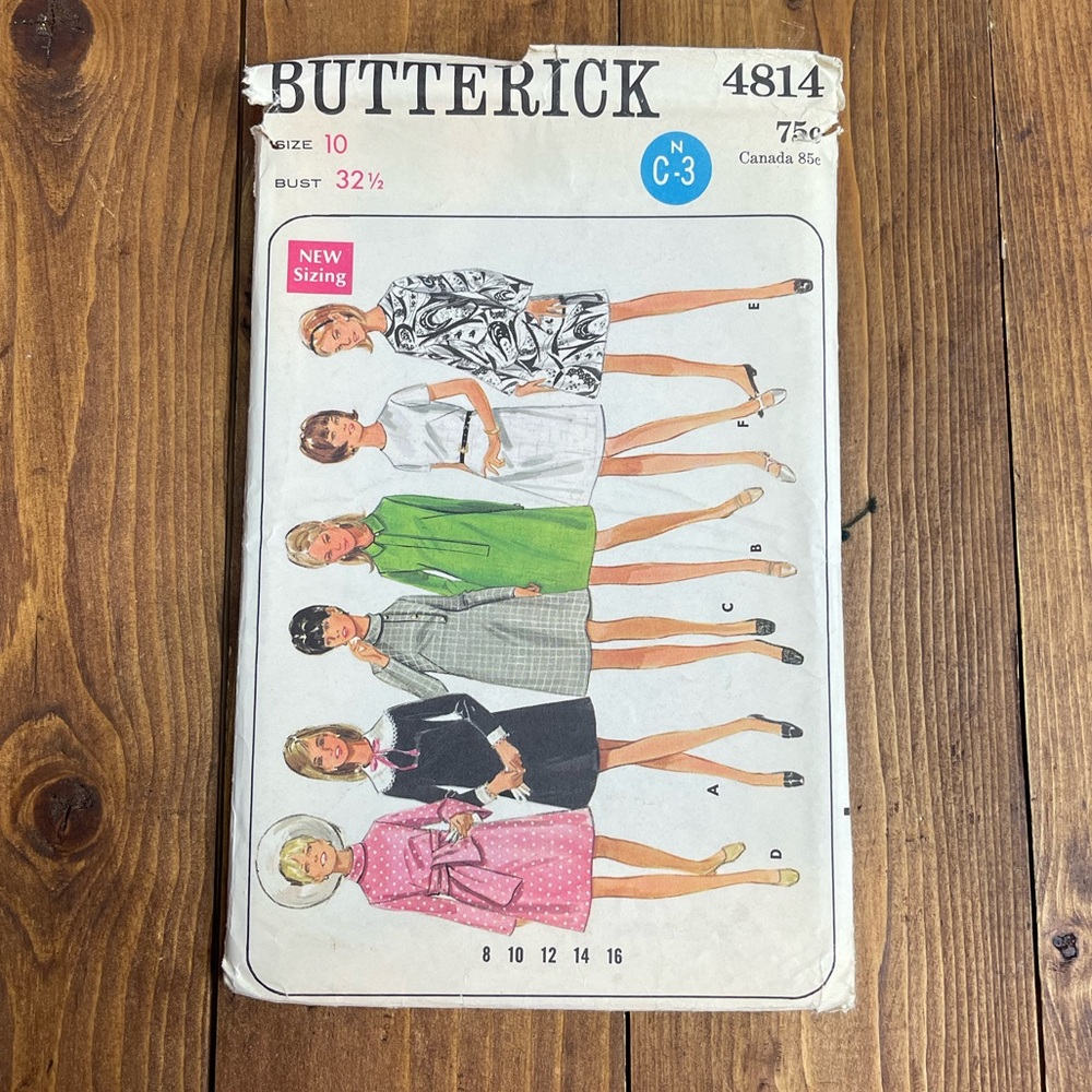 Vintage Butterick sewing pattern 4814 uncut